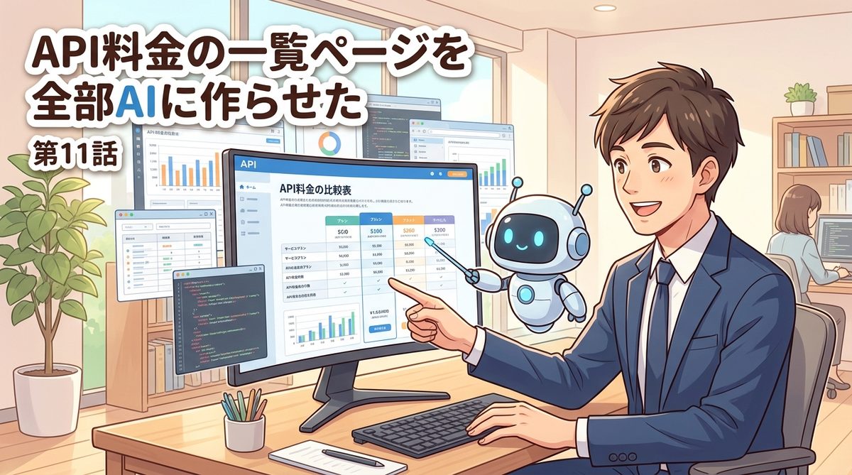 第11話:API料金の一覧ページを全部AIに作らせた