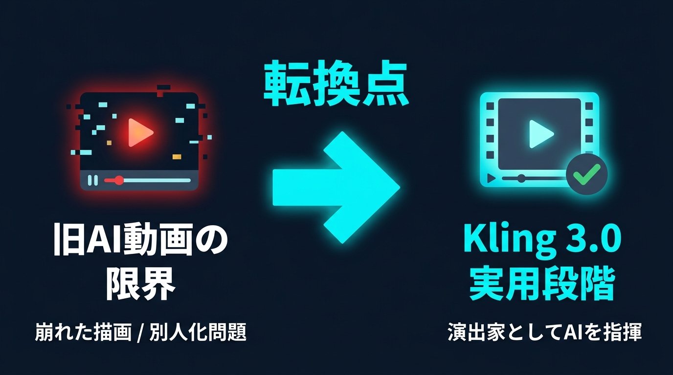 図解:AI動画制作の転換点!Kling 3.0シリーズの登場背景