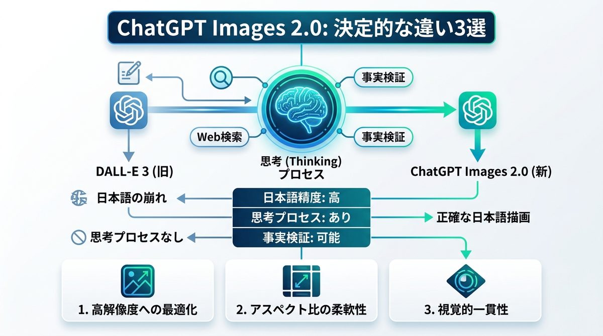 図解：ChatGPT Images 2.0とは？旧モデルとの決定的な違い3選