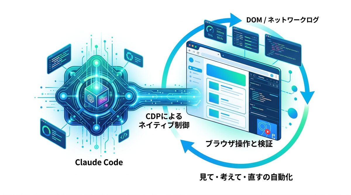 図解:Claude CodeとChrome連携で実現する「自動化の境界線」