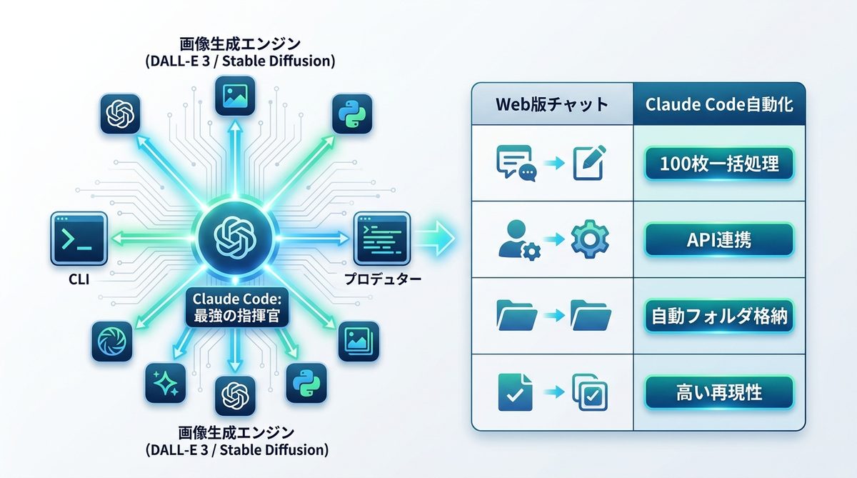 図解:Claude Codeで画像生成はできるのか?「最強の指揮官」という新たな立ち位置