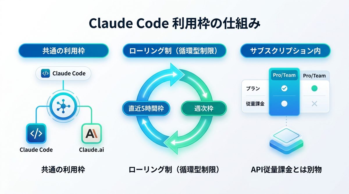 図解:Claude Codeが突然止まるのはなぜ?仕組みを知る【利用枠の制限】