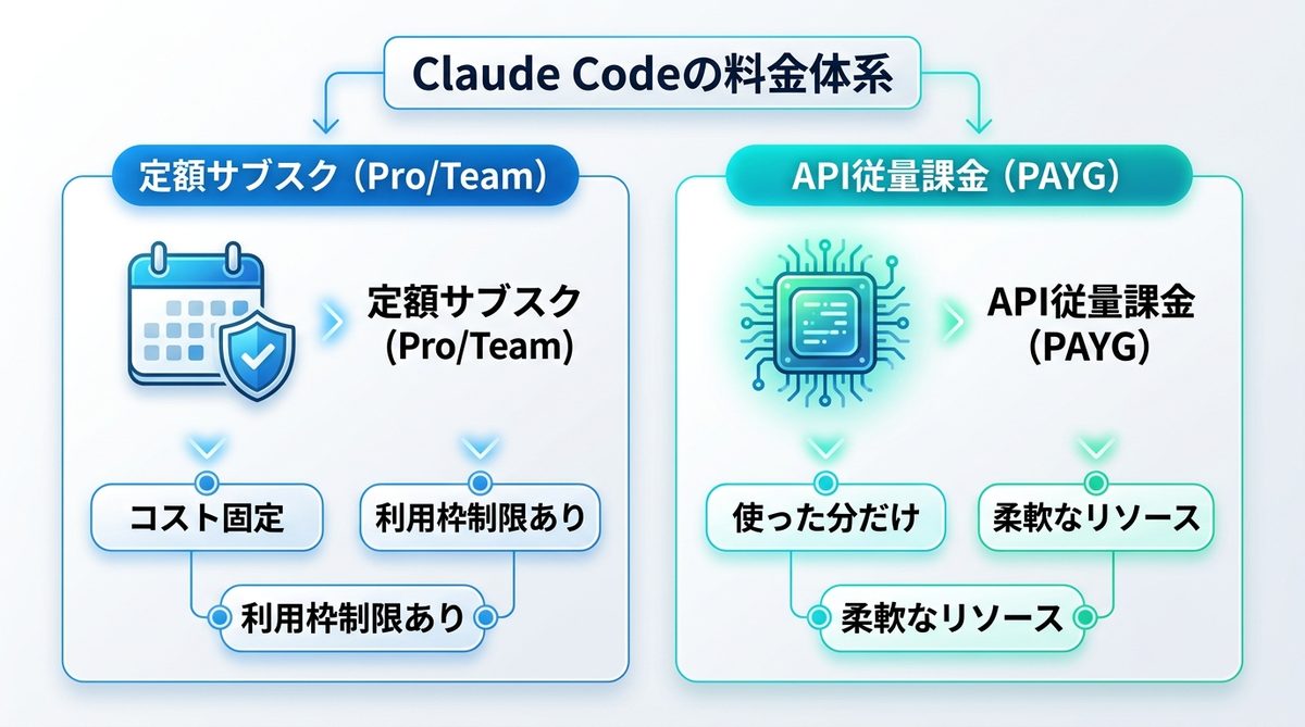 図解:Claude Codeの料金体系|「定額サブスク」と「API従量課金」はどう違う?