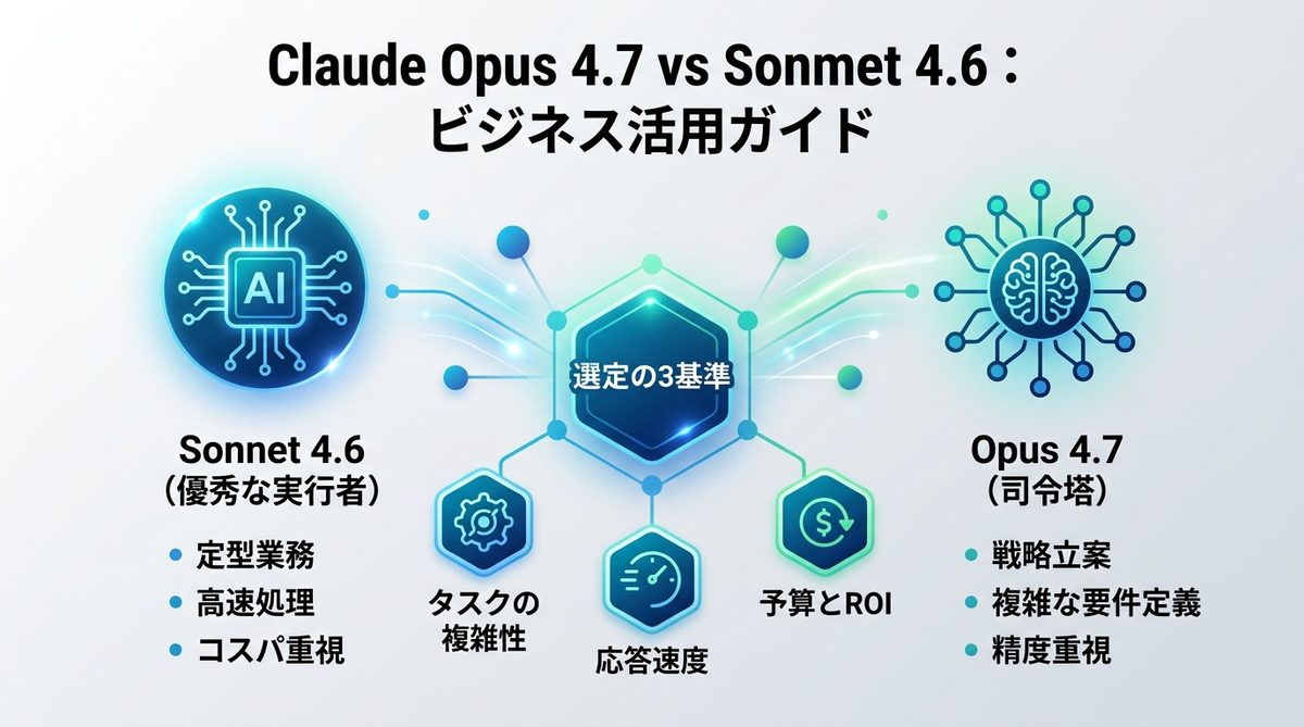 図解：Claude Opus 4.7とSonnet 4.6、ビジネスで選ぶべきはどっち？