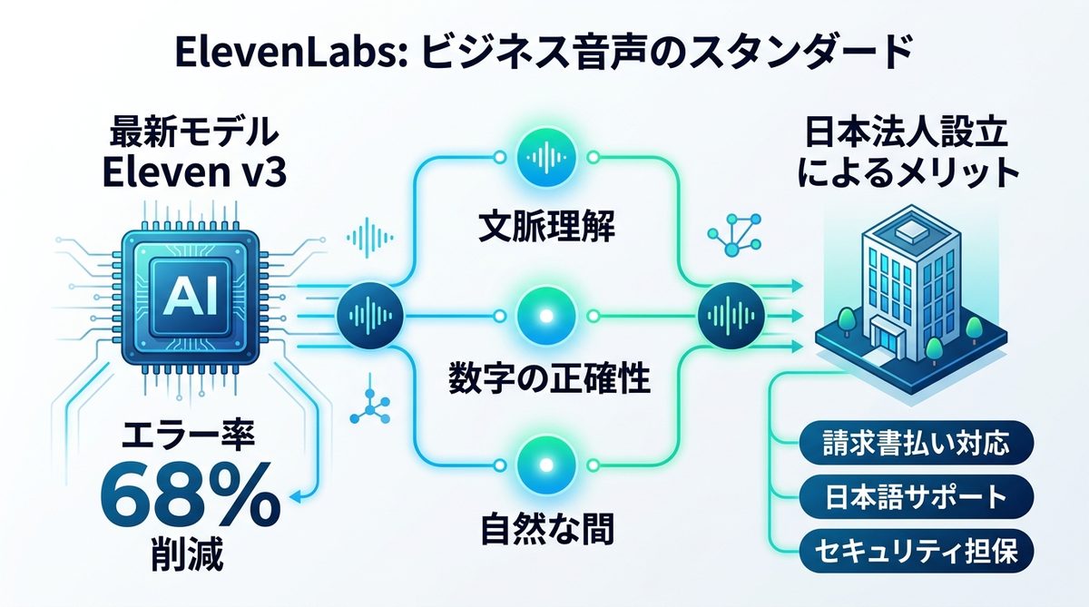 図解：ElevenLabs とは？なぜ「ビジネス音声のスタンダード」なのか