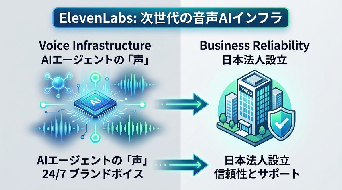図解：ElevenLabsとは？「読み上げ」を超えた次世代の音声AIインフラ