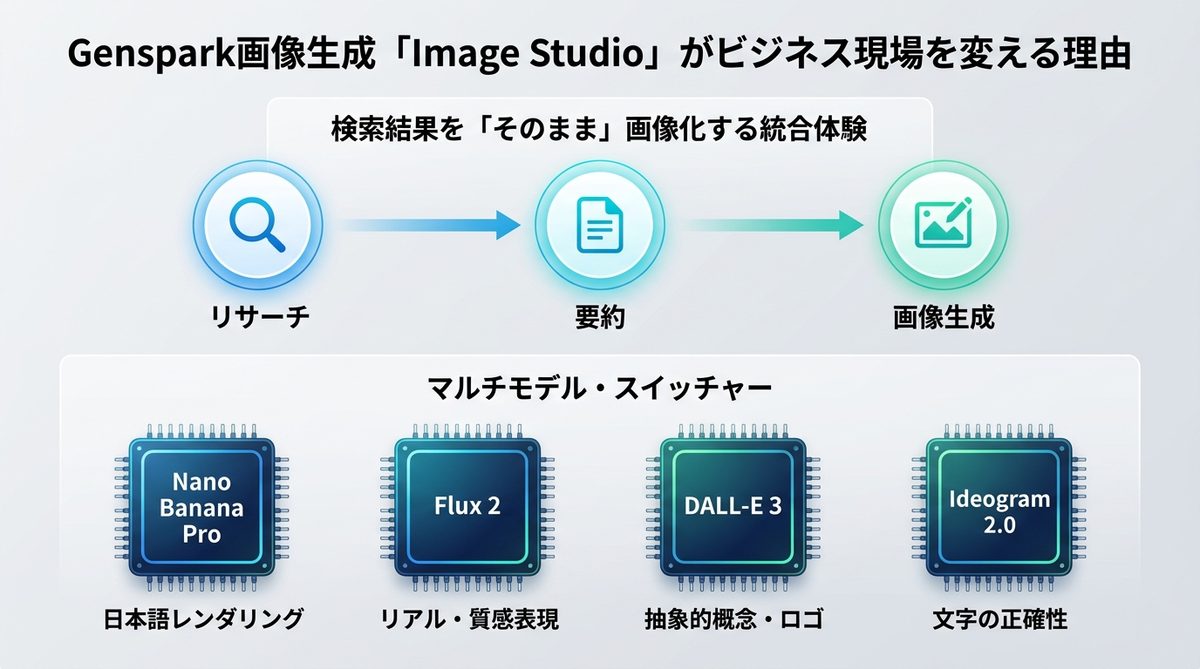 図解：Genspark画像生成「Image Studio」がビジネス現場を変える理由