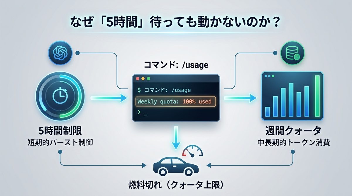 図解:なぜ「5時間」待ってもClaude Codeは動かないのか?