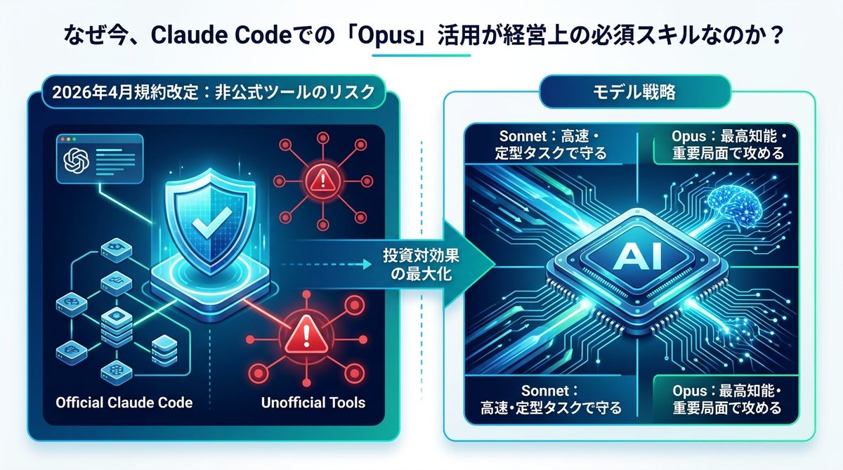 図解：なぜ今、Claude Codeでの「Opus」活用が経営上の必須スキルなのか？