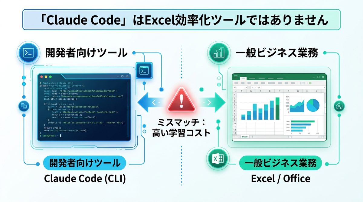 図解:【緊急】Excel業務を効率化したいなら「Claude Code」をインストールしてはいけません