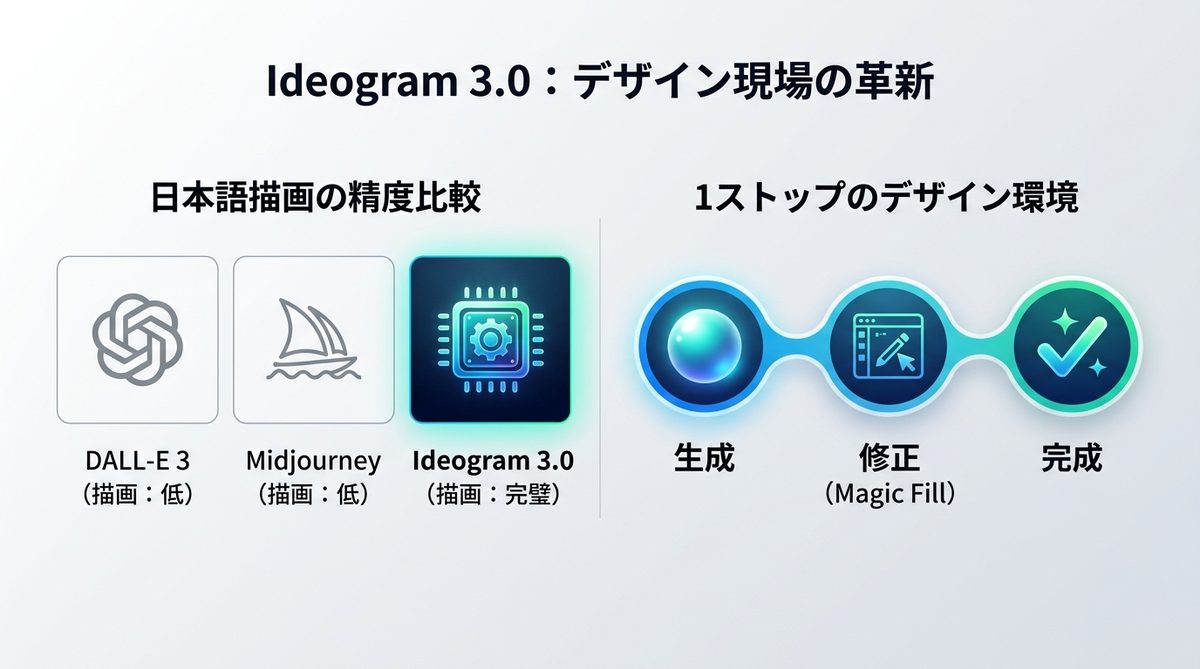 図解：なぜ今、Ideogram 3.0なのか？デザイン現場が抱える「日本語の壁」と解決策