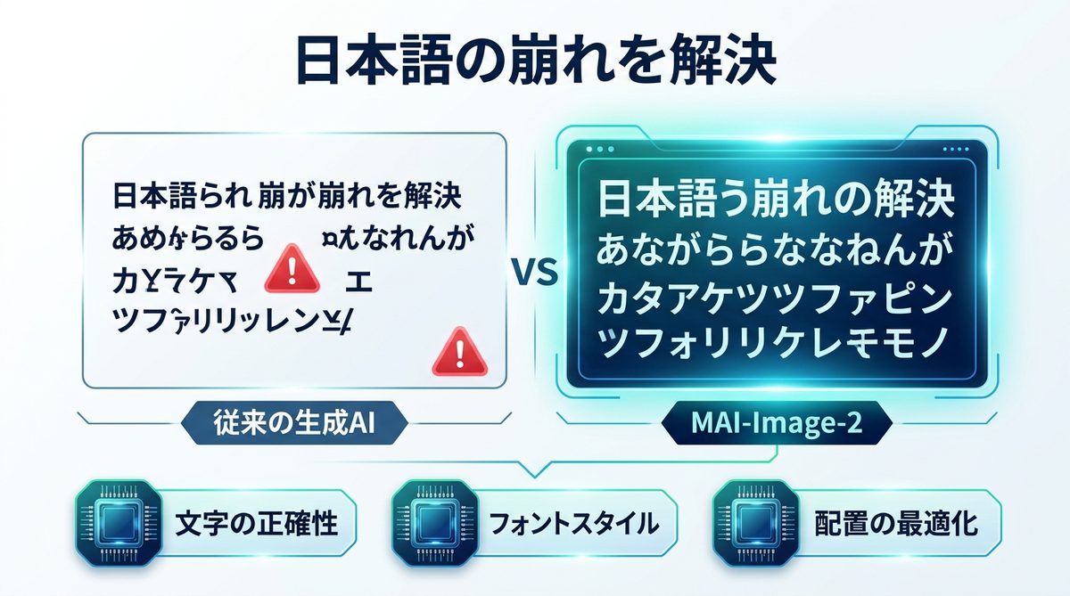 図解：【実例】MAI-Image-2で「日本語の崩れ」はここまで解決した