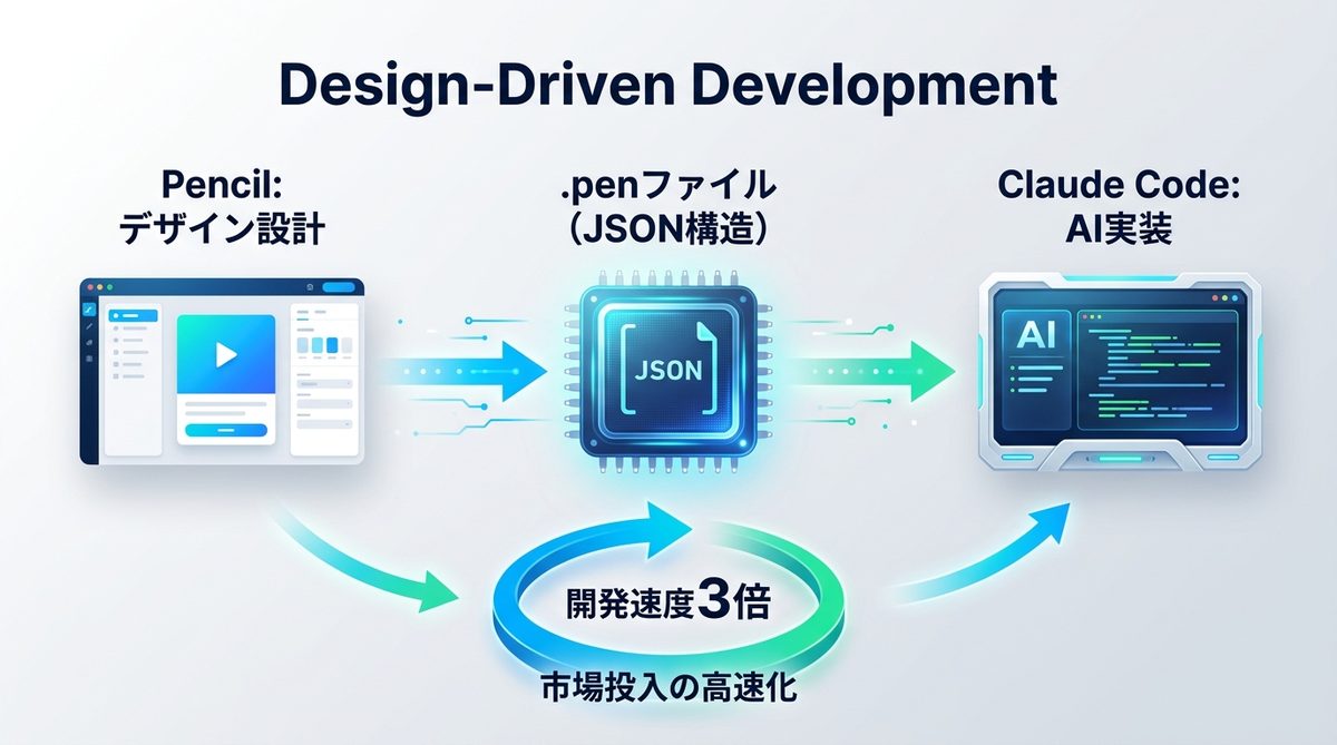 図解：なぜ今、PencilとClaude Codeの連携が「デザイン駆動開発」の最適解なのか