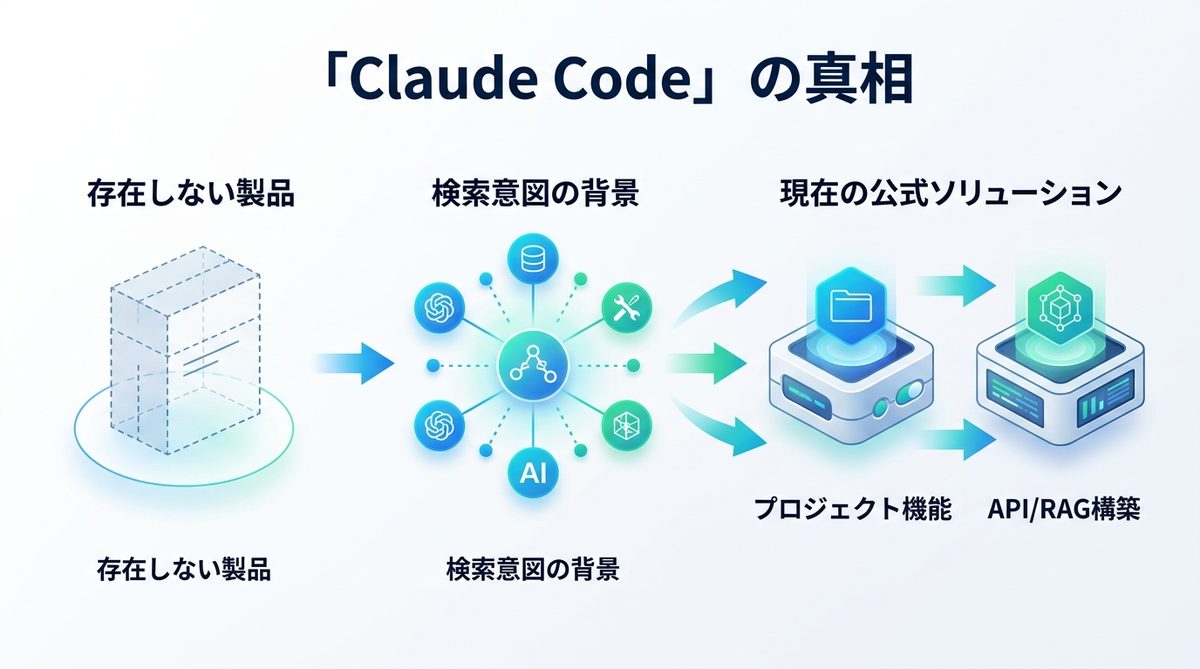 図解:【真相】「Claude Code」という製品は存在しない?検索意図と現状を整理