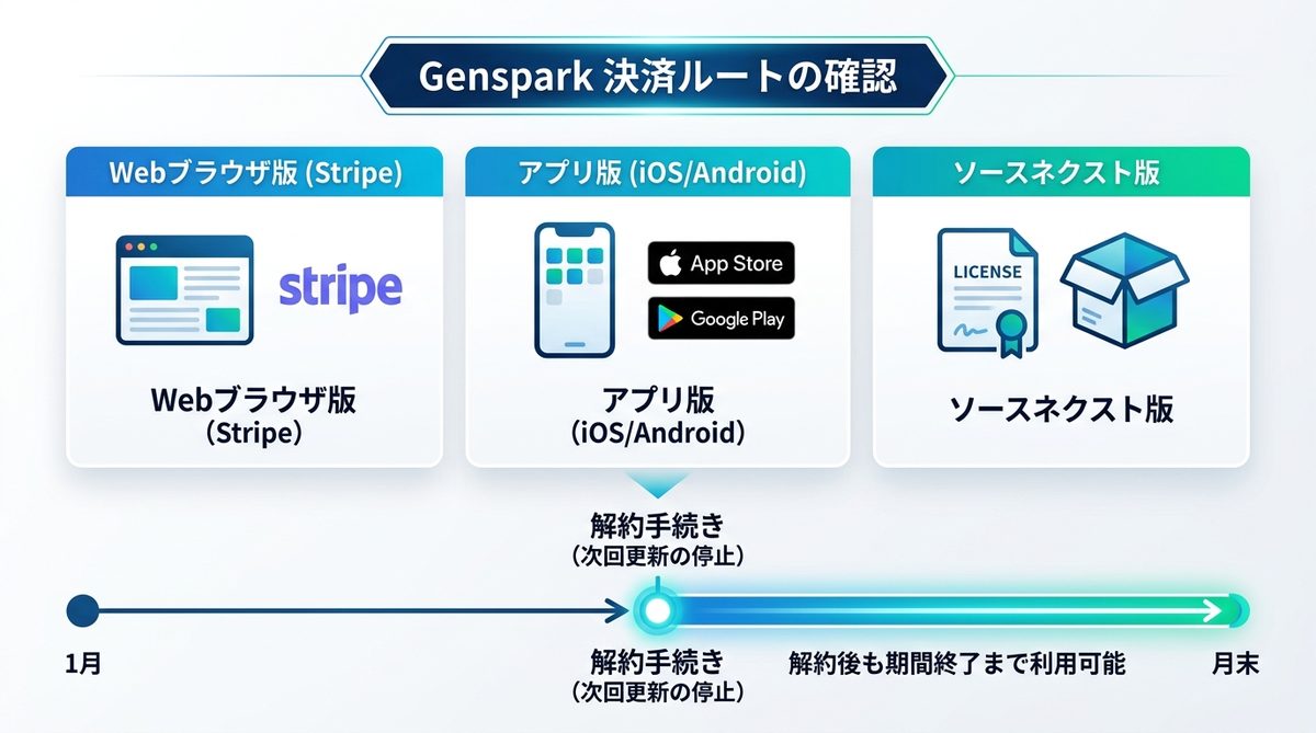 図解：まずは確認！あなたのGensparkはどこで決済されていますか？