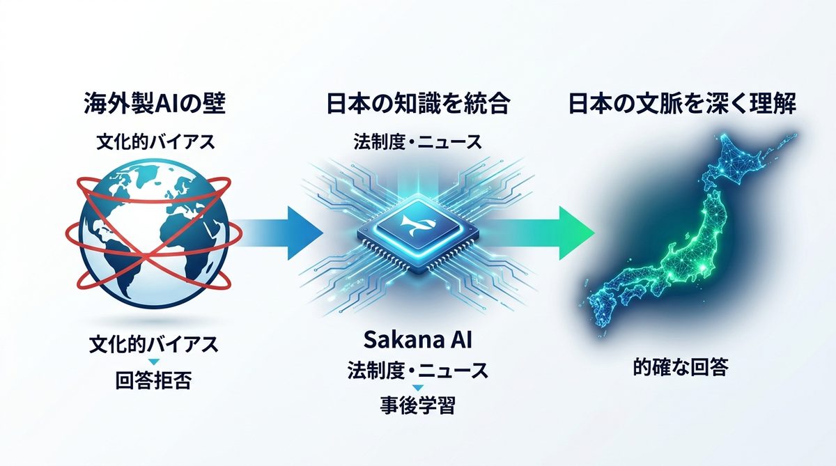 図解：なぜ「日本特化」なのか？Sakana AI「Namazu」とは