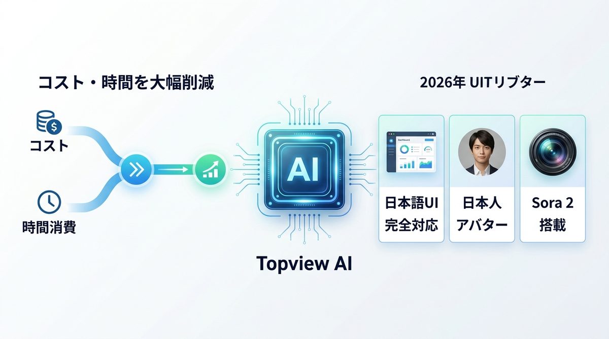 図解:動画広告の常識が変わる?Topview AIが選ばれる理由と最新機能