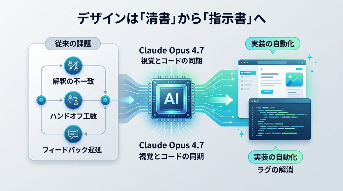 図解：デザインは「清書」から「指示書」へ。Claude Design×Code連携の衝撃