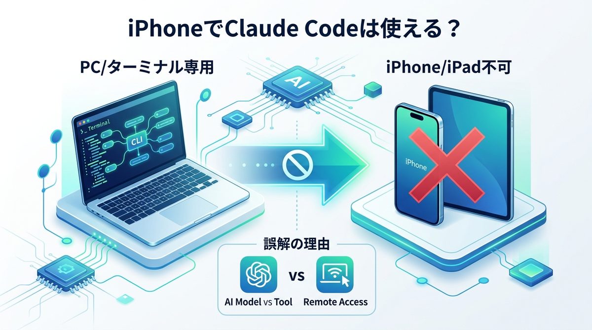 図解：【緊急確認】iPhoneで「Claude Code」は使えるのか？