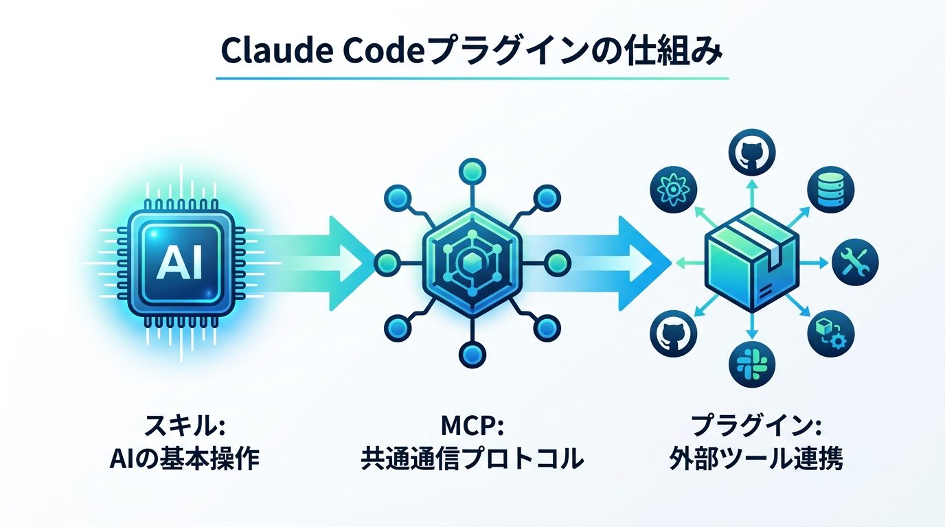 図解：Claude Codeプラグインとは？MCPとスキルが実現する「AIの拡張機能」