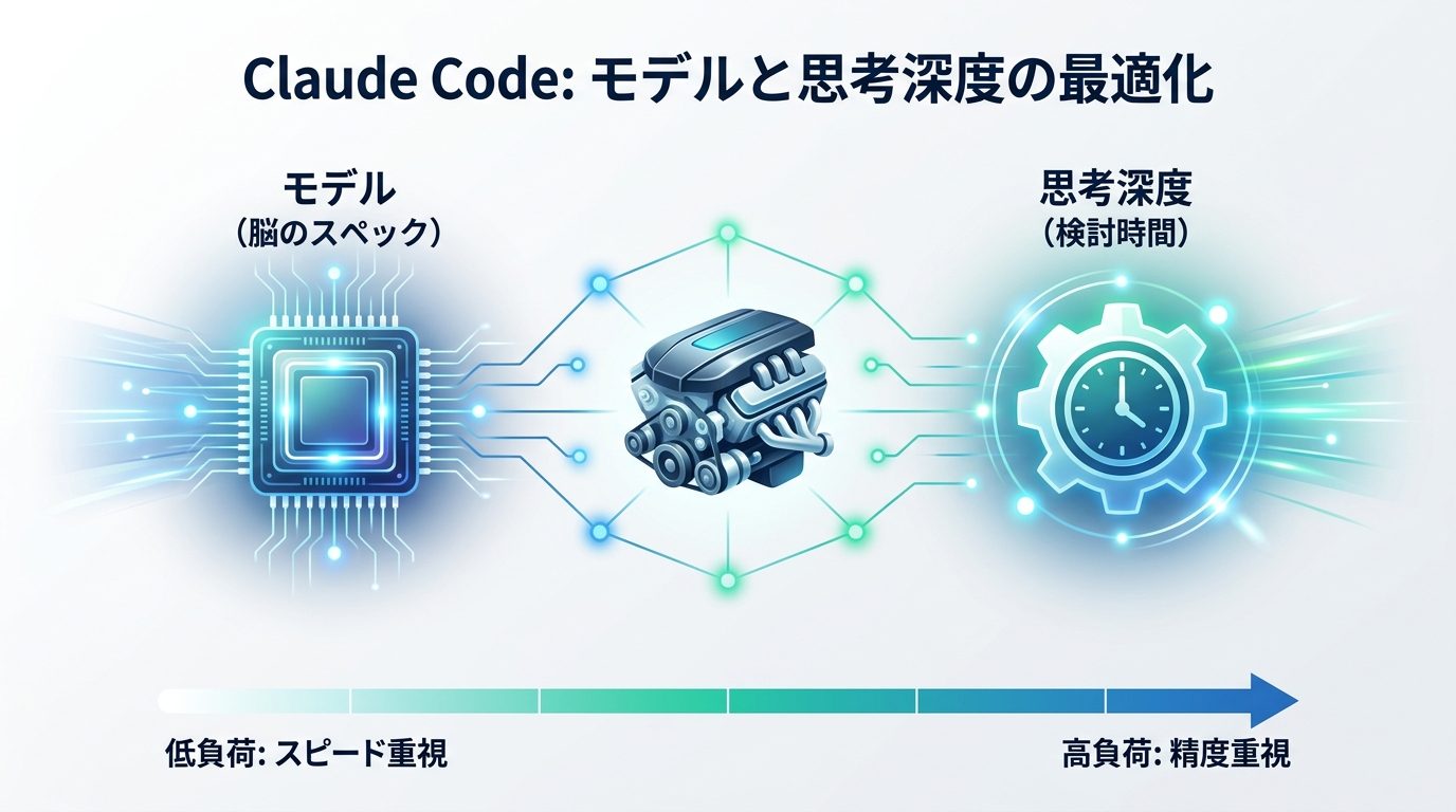 図解：Claude Codeの「モデル」と「思考深度」の関係性｜最適な回答を導く鍵