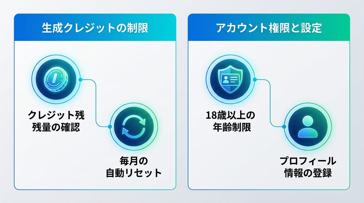 図解：2. Adobe Fireflyのエラー原因1：生成クレジットとアカウント権限