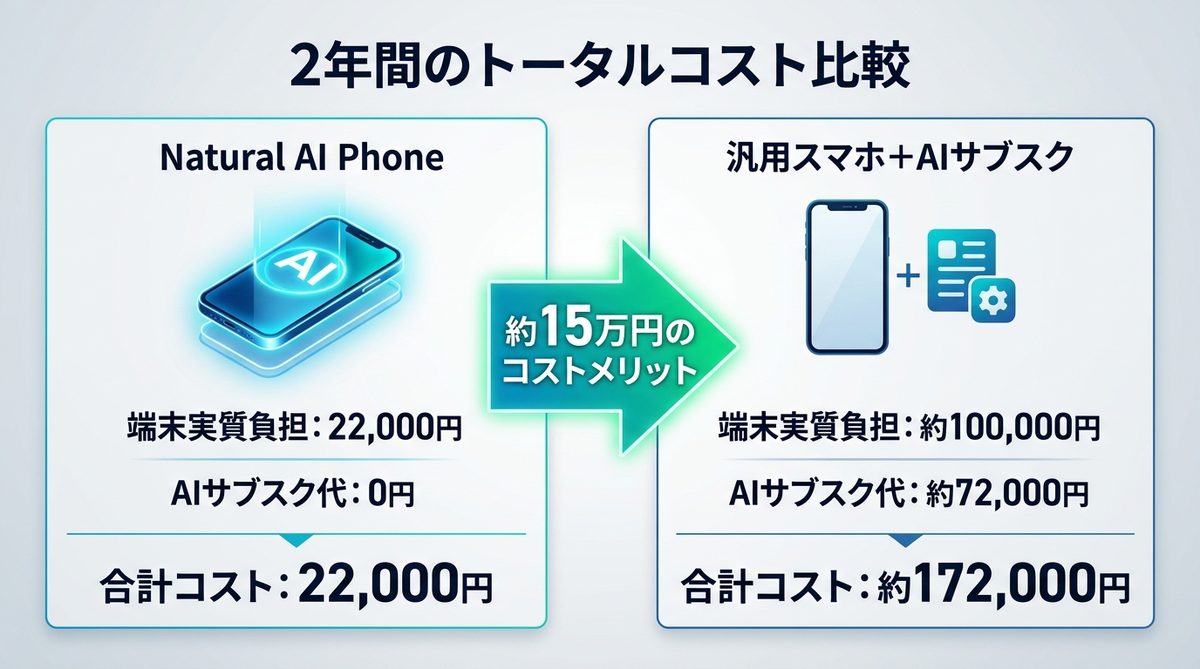 図解：ChatGPT Plusと比較検証！2年間のトータルコストで見る投資対効果（ROI）