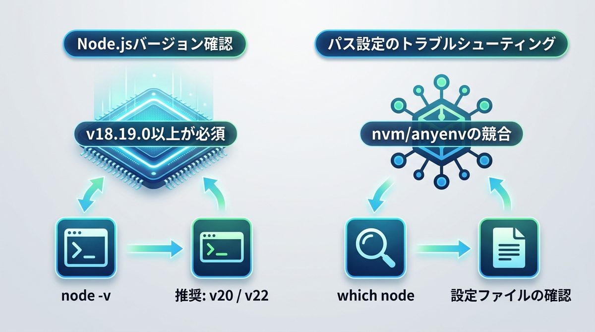 図解：Node.jsバージョンが原因のエラーと環境設定の罠
