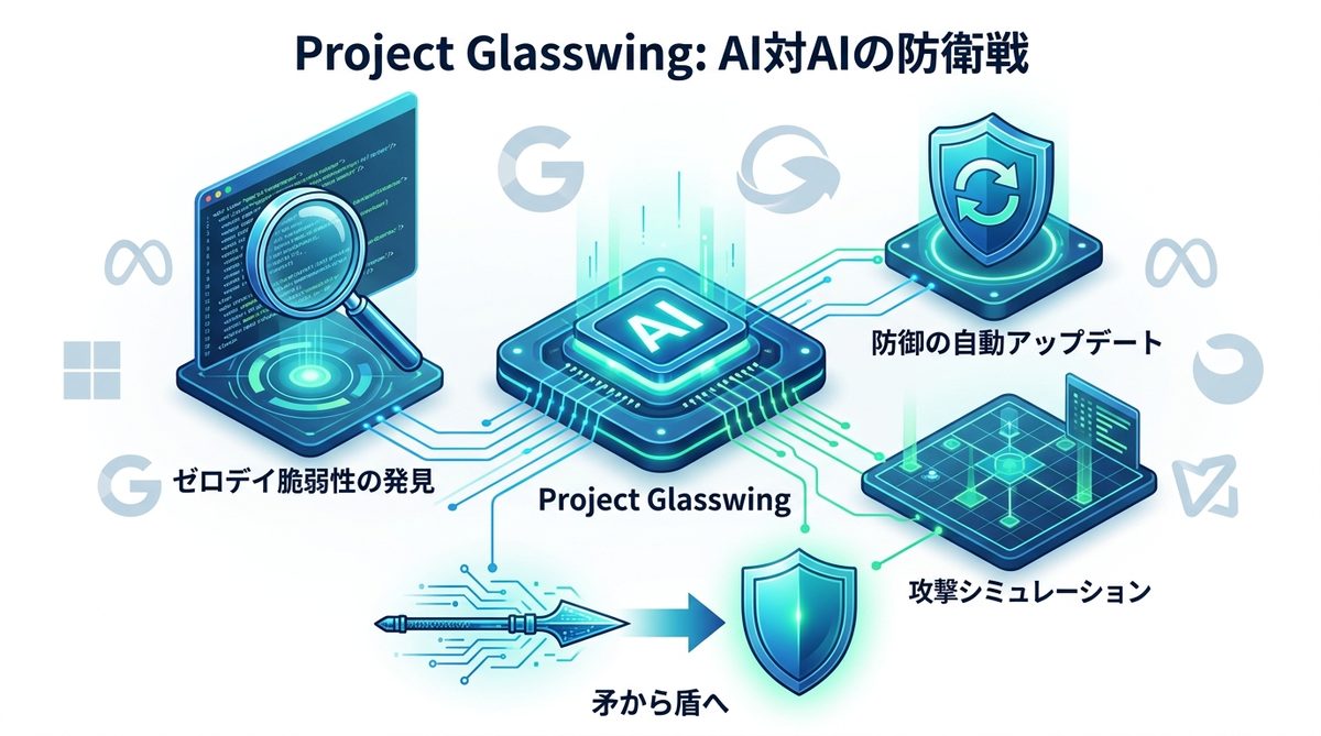 図解:Project Glasswingとは何か?「AI対AI」の防衛戦への幕開け