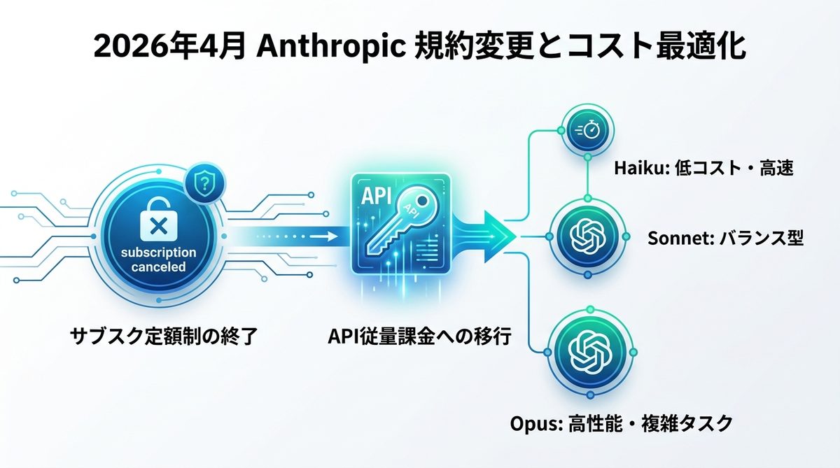 図解：【2026年4月最新】Anthropic新規約と「コスト激増」の真実
