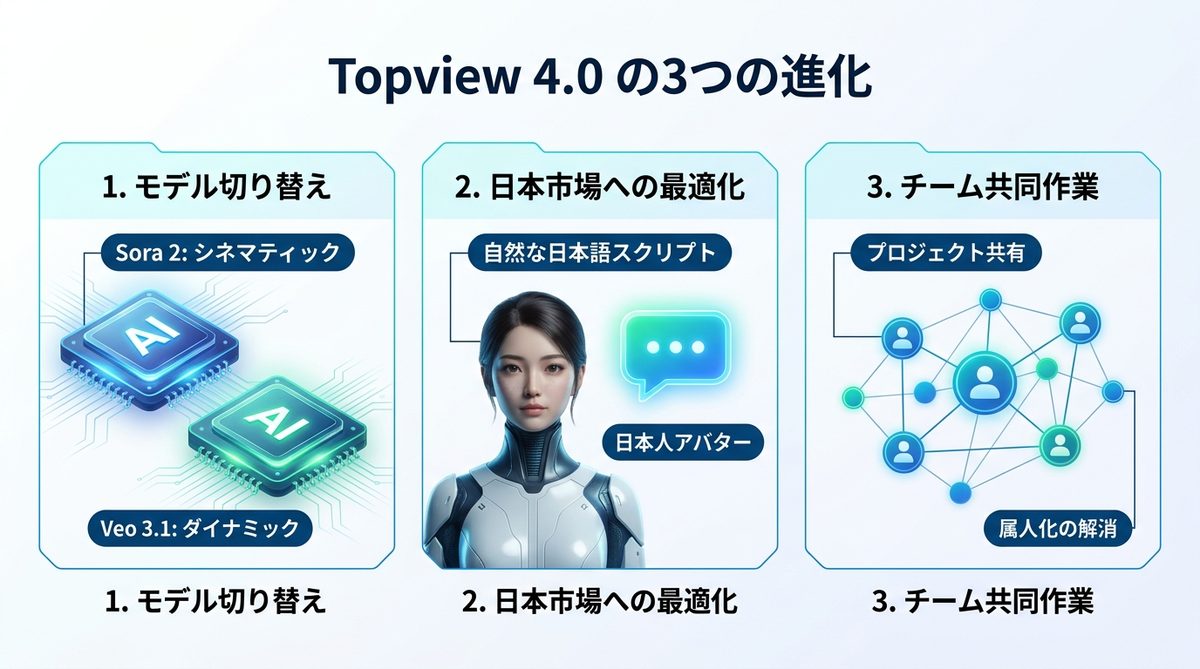 図解:最新版「Topview 4.0」がビジネスにもたらす3つの進化