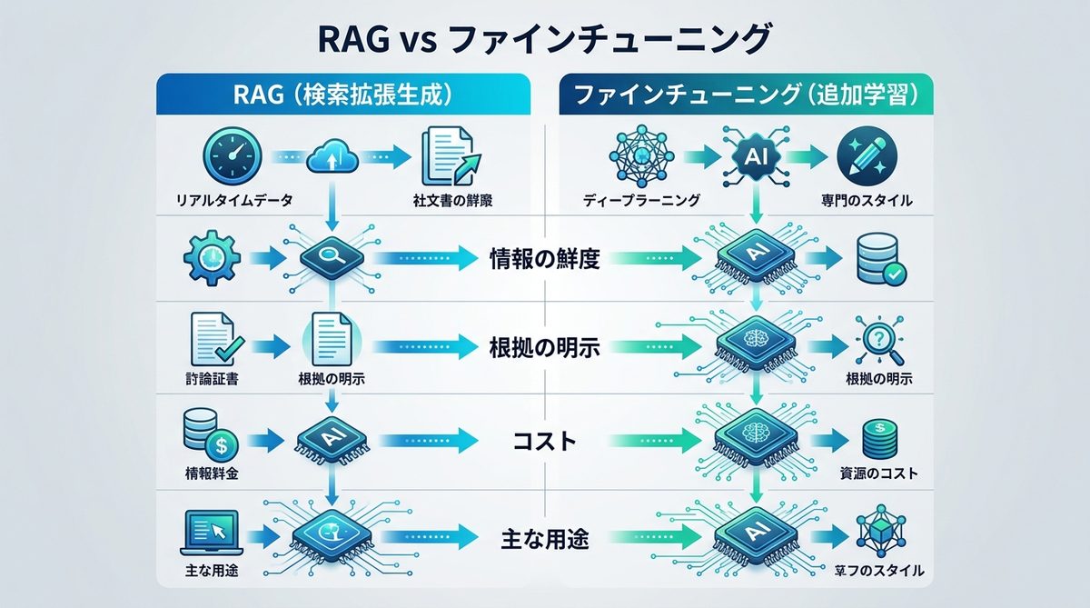 図解：【比較検証】RAGとファインチューニングはどちらを選ぶべきか