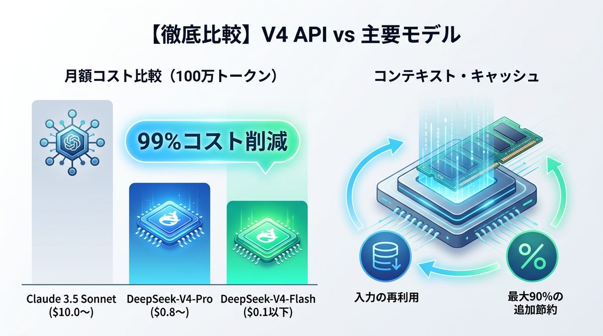 図解：【徹底比較】V4 API vs 主要モデル｜コストと性能のシミュレーション