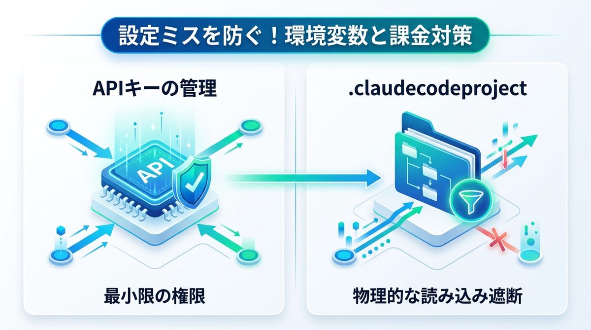 図解:【最重要警告】設定ミスを防ぐ!環境変数と「意図せぬ課金」への対策