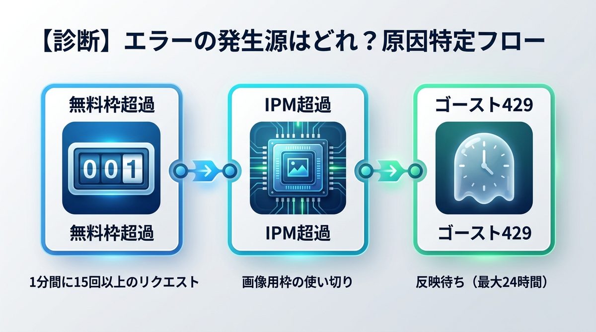 図解：【診断】エラーの発生源はどれ？原因特定フロー