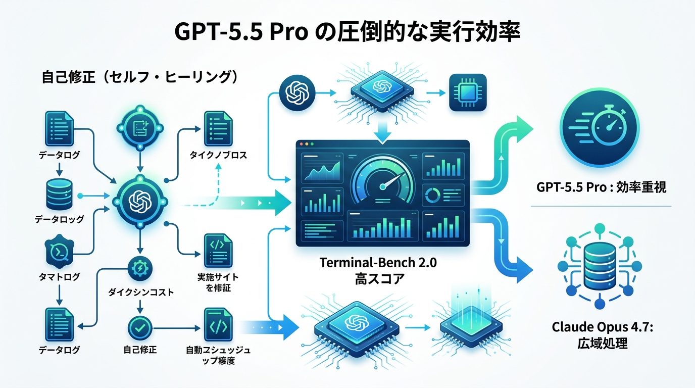 図解：なぜ今、選ばれるのか？GPT-5.5 Pro の圧倒的な「実行効率」