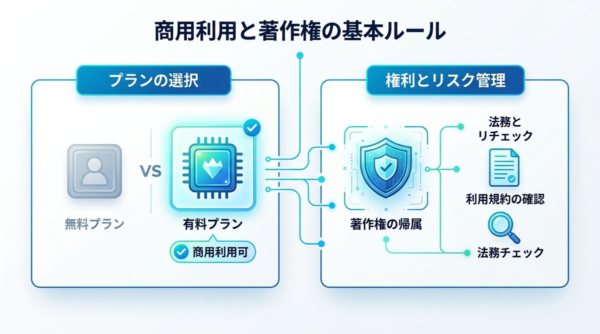 図解：3. 経営者が押さえておくべき「商用利用」と著作権の基本ルール