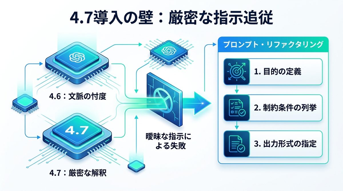 図解：4.7導入の最大の壁「厳密な指示追従」を乗り越える