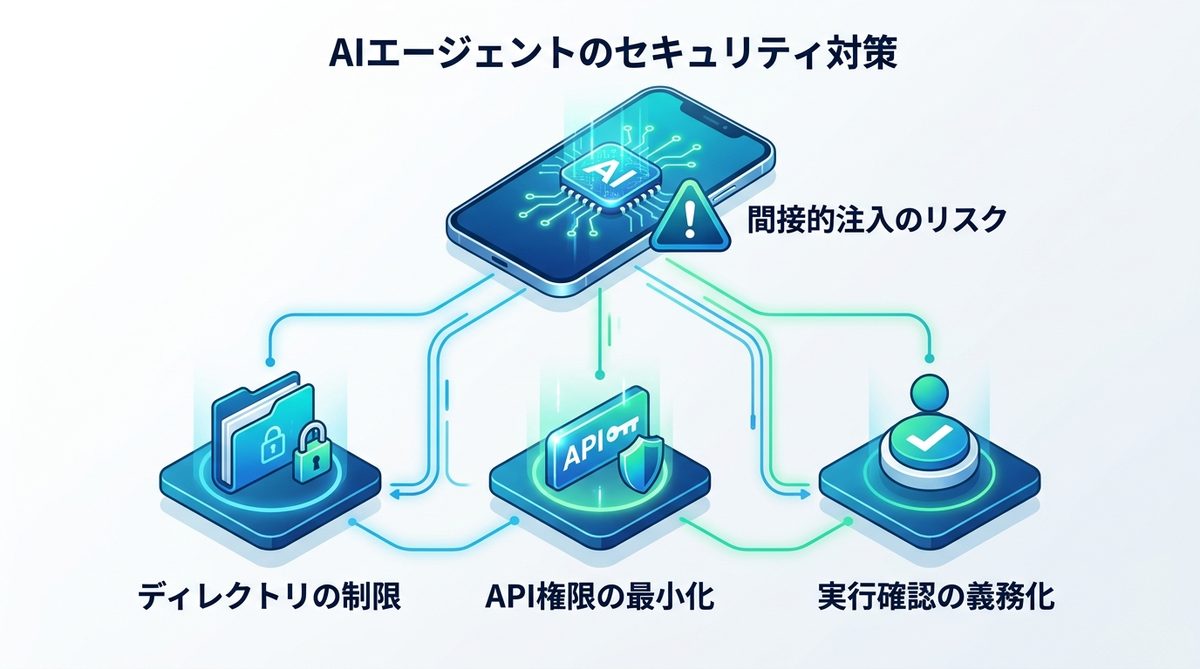 図解：AIエージェントにスマホの権限を渡す際のリスクと防御策