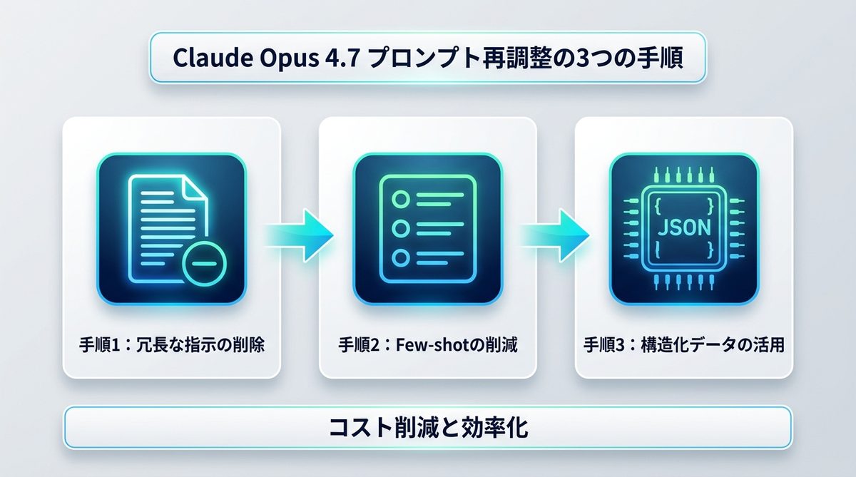 図解：Claude Opus 4.7の実力を活かす！プロンプト再調整の3つの手順