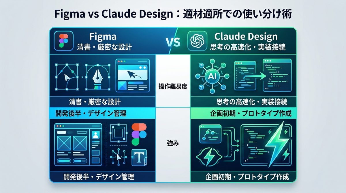 図解：Figma vs Claude Design：適材適所での使い分け術