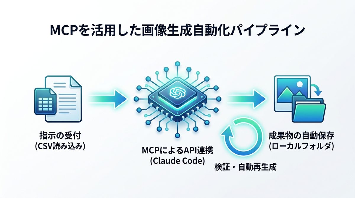 図解:MCPを活用して「画像生成の自動化パイプライン」を構築する