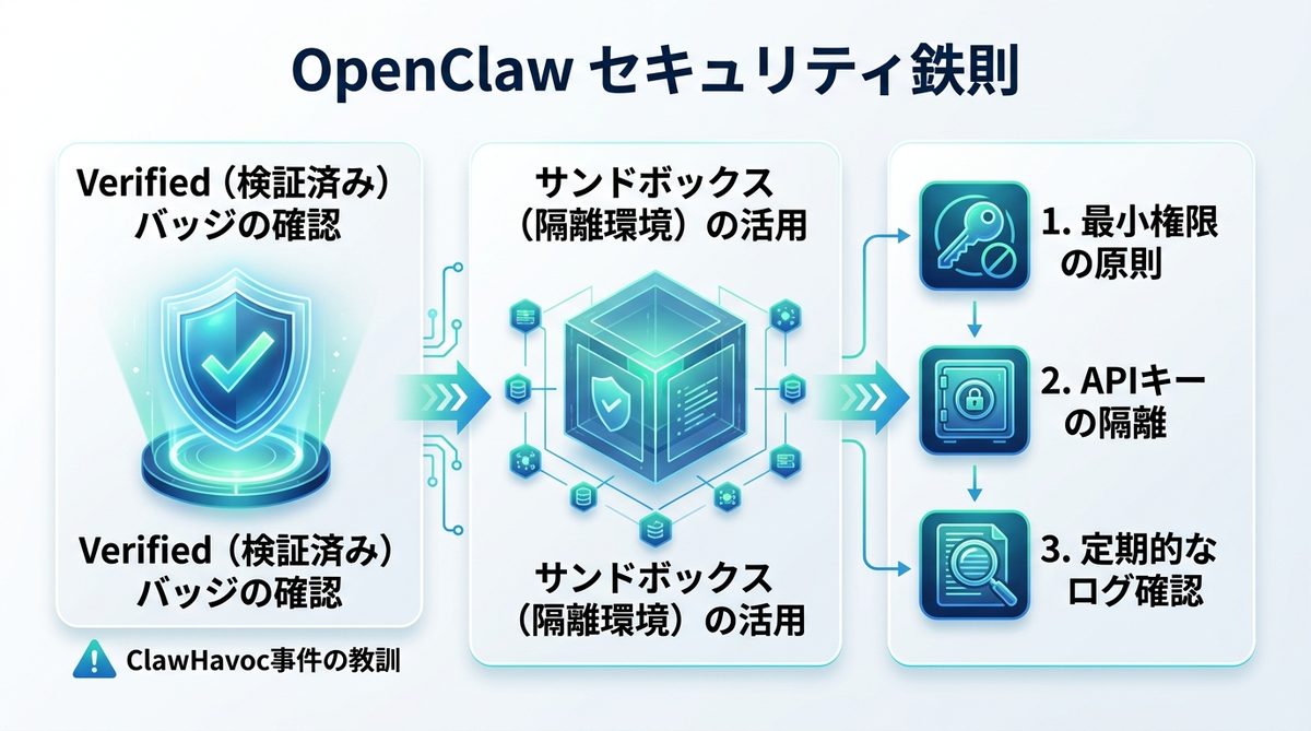 図解：OpenClawおすすめスキルを安全に使うためのセキュリティ鉄則