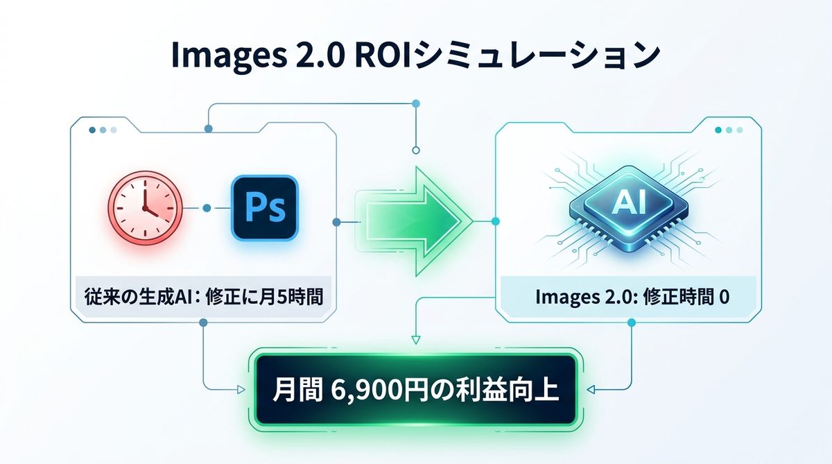 図解：実録！Images 2.0で「制作時間5時間」を削減するROIシミュレーション