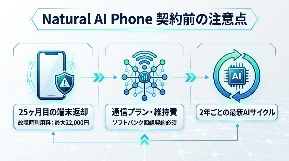 図解：【要注意】Natural AI Phoneを契約する前に知るべき「隠れたコスト」とリスク