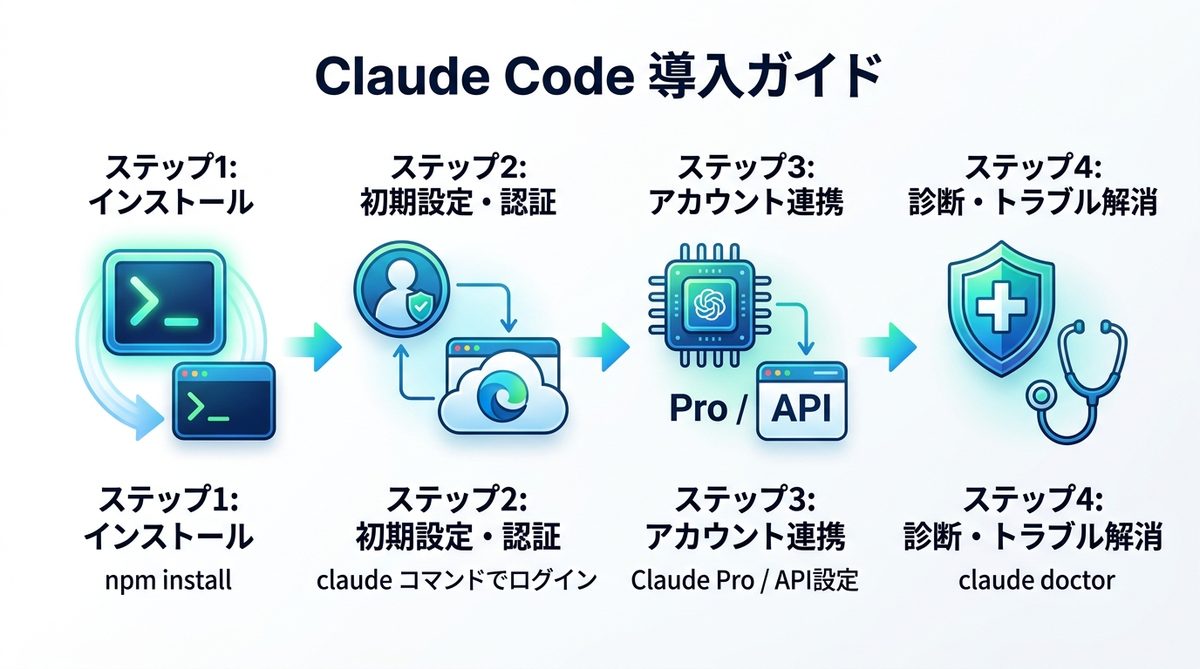 図解：【導入手順】Claude Codeのインストールから初期認証まで