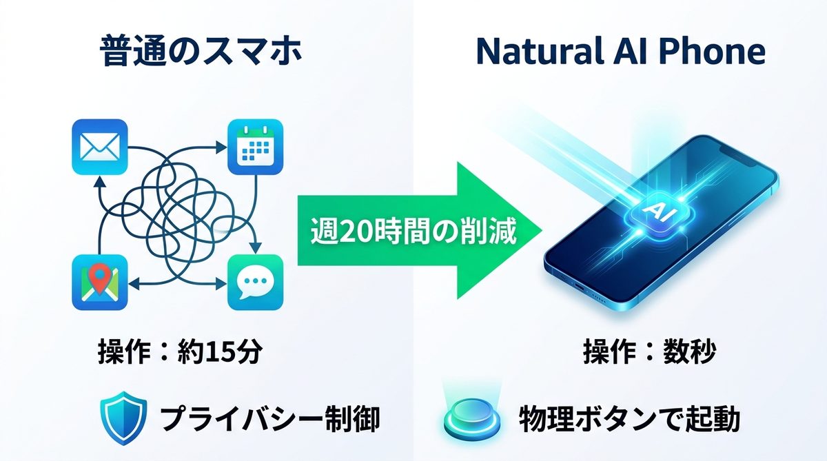 図解：【徹底比較】Natural AI Phoneを普通のスマホと比較検証