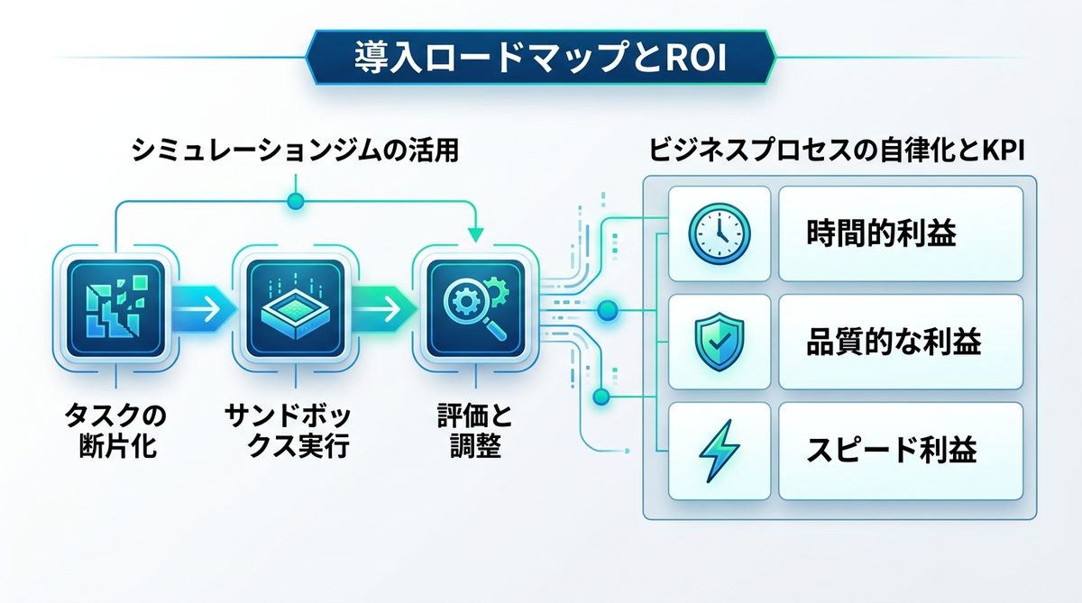 図解：導入ロードマップとROI（投資収益率）｜どこから着手し、どう成果を測定するか