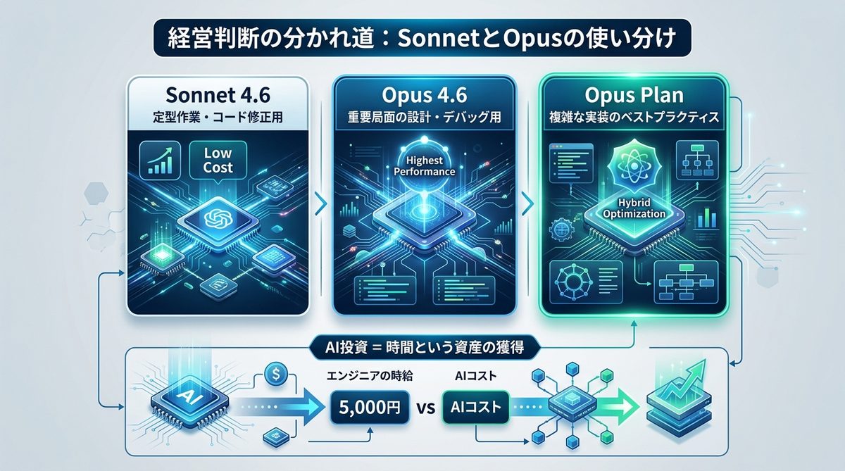 図解：経営判断の分かれ道：SonnetとOpusをどう使い分けるか？
