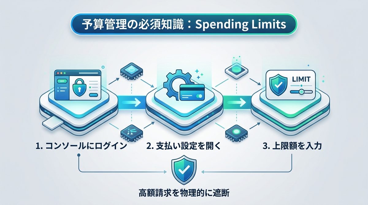 図解:予算管理の必須知識|「Spending Limits」で高額請求を防ぐ設定方法